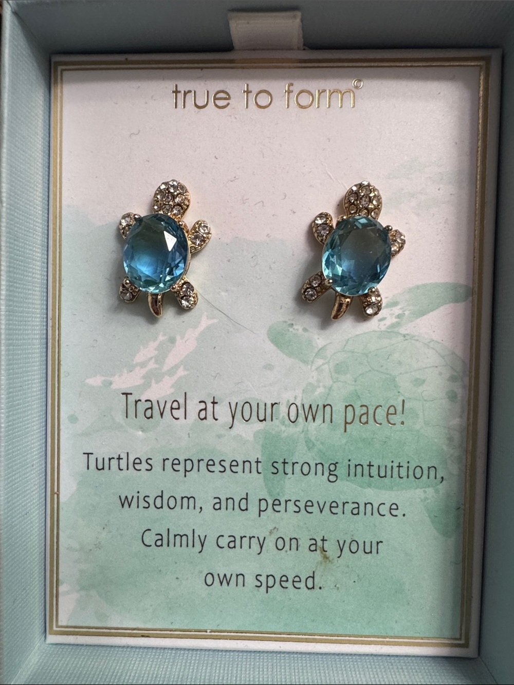 Blue Turtle Stud Earrings